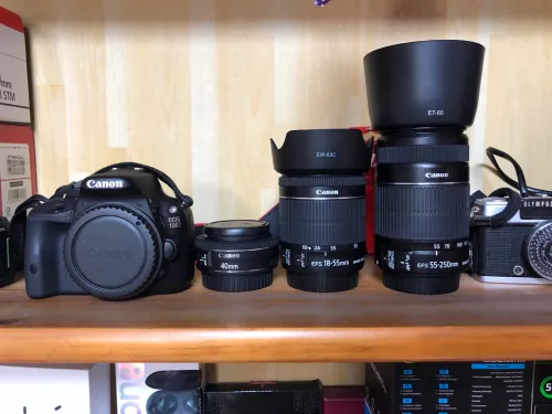 캐논 100d 카메라 40mm,18-55mm,55-250mm 렌즈